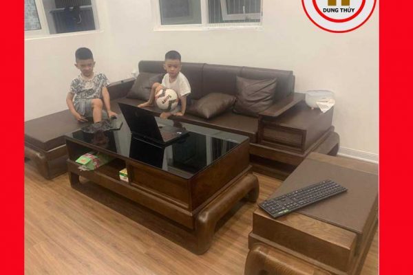 Sofa góc chữ L đùi gà gỗ sồi Nga SG77L