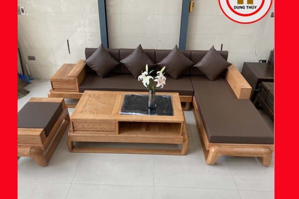 Sofa góc chữ L đùi gà gỗ sồi Nga SG77L chất lượng