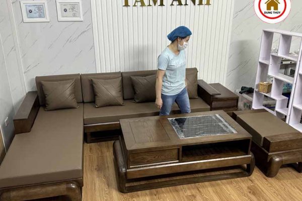 Sofa góc chữ L đùi gà gỗ sồi Nga SG77L