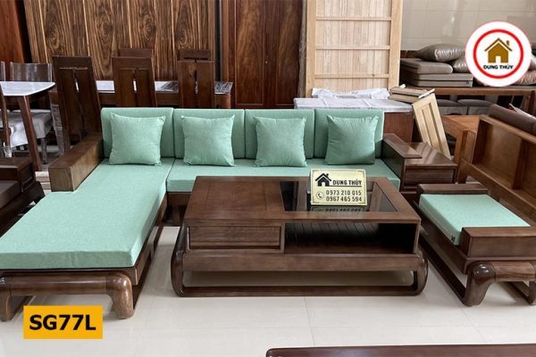 Sofa góc chữ L đùi gà gỗ sồi Nga SG77L
