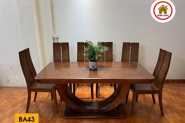 bàn ghế ăn gỗ tự nhiên đẹp hiện đại