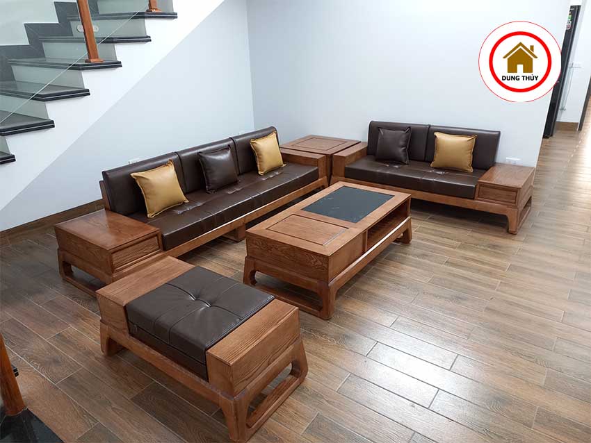 bộ sofa 2 văng chân quỳ đẹp