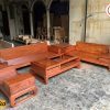 Bộ ghế sofa 2 văng chân quỳ gỗ hương đá SG62d