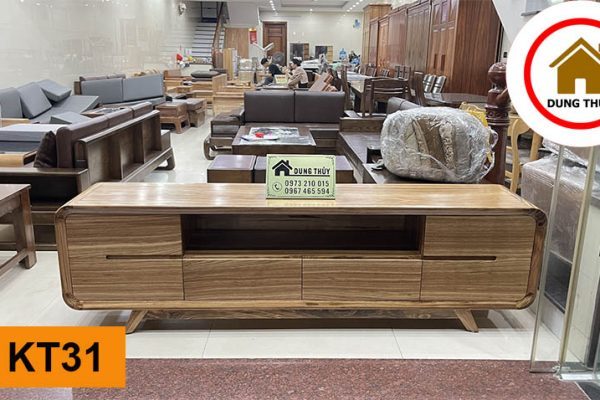 Kệ tivi bo 6 ngăn kéo gỗ hương xám KT31