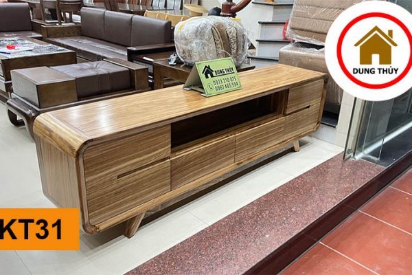 Kệ tivi bo 6 ngăn kéo gỗ hương xám KT31