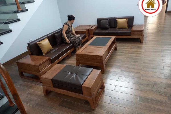 bộ sofa 2 văng chân quỳ đẹp