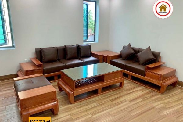 Bộ ghế sofa 2 văng hình đùi gà gỗ hương đá SG73d