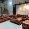 Bộ ghế sofa 2 văng hình đùi gà gỗ hương đá SG73d