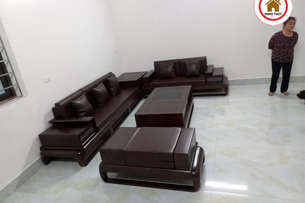 sofa 2 văng đùi gà gỗ sồi Nga5