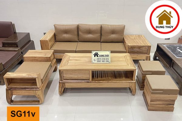 sofa vang chan quy go huong xam SG11v