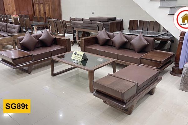 sofa 2 văng chân thẳng đẹp SG89t