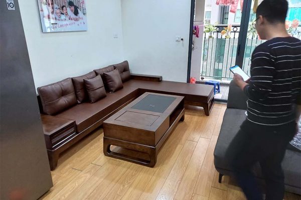 sofa góc L chân quỳ 3