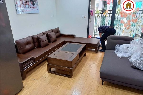 sofa góc L chân quỳ 3