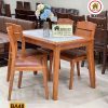 Bàn ăn 4 ghế lót da chân choãi gỗ sồi Nga BA48