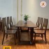 Bàn ăn chân quỳ chữ U kèm 6 ghế ba tiêu gỗ sồi Nga BA49
