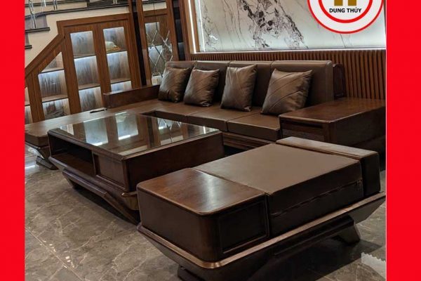 Sofa góc chữ L chân thuyền gỗ sồi Nga SG92