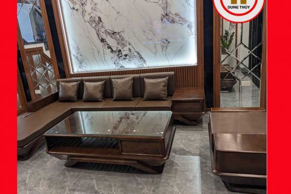 Sofa góc chữ L chân thuyền gỗ sồi Nga SG92