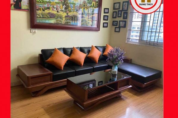 Sofa góc chữ L chân thuyền gỗ sồi Nga SG92