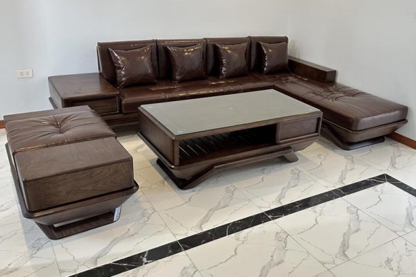 Sofa góc chữ L chân thuyền gỗ sồi Nga SG92