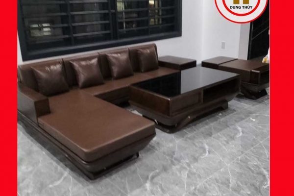 Sofa góc chữ L chân thuyền gỗ sồi Nga SG92