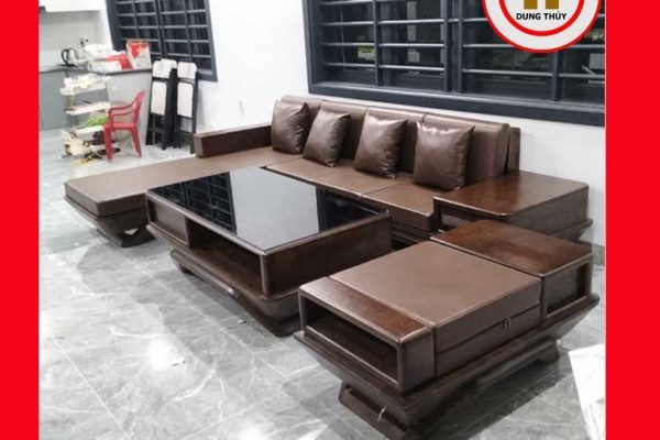 Sofa góc chữ L chân thuyền gỗ sồi Nga SG92