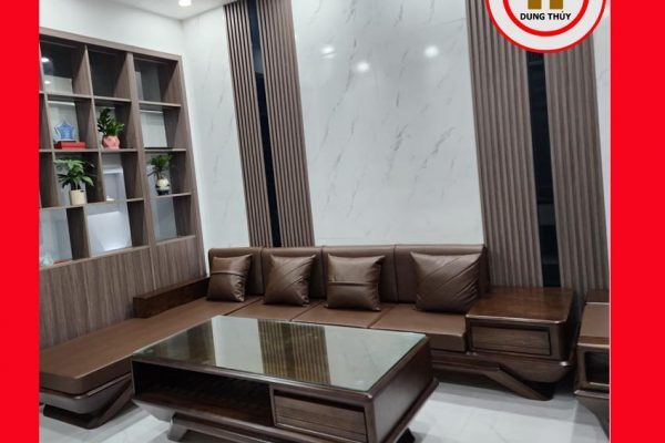 Sofa góc chữ L chân thuyền gỗ sồi Nga SG92