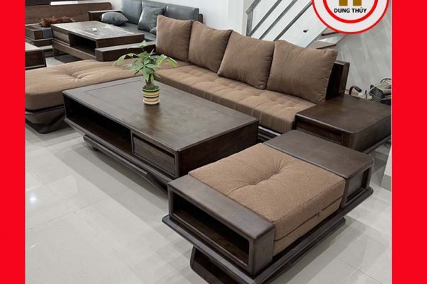 Sofa góc chữ L chân thuyền gỗ sồi Nga SG92