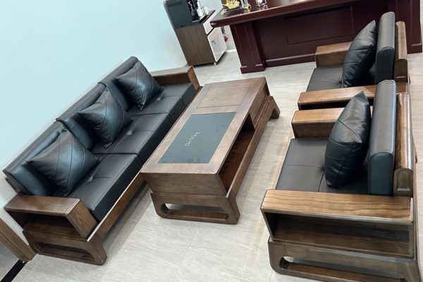 Bộ ghế đối chân quỳ gỗ sồi Nga GT37 chất xịn