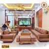 bàn ghế gỗ tay vuông cho phòng khách