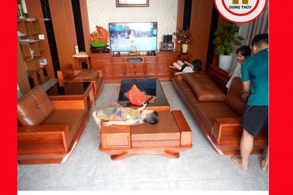 Bộ ghế đối phi thuyền gỗ sồi Nga GT44 Thái Thụy 2