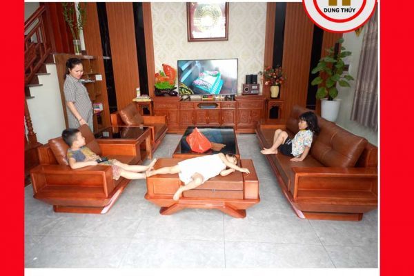 Bộ ghế đối phi thuyền gỗ sồi Nga GT44 Thái Thụy 2