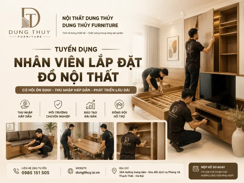 Nội thất Dung Thủy tuyển dụng nhân viên đóng lắp đồ gỗ nội thất
