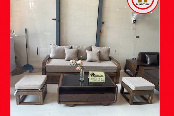 Sofa kéo ra thành giường kèm bàn trà gỗ sồi Nga SG94