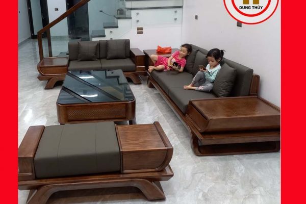 Bộ ghế sofa 2 văng thuyền cánh cong gỗ sồi Nga SG95