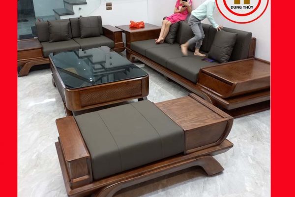Bộ ghế sofa 2 văng thuyền cánh cong gỗ sồi Nga SG95