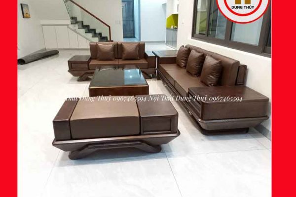 Bộ ghế sofa 2 văng thuyền cánh cong gỗ sồi Nga SG95 chất đẹp