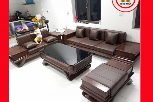 Bộ ghế sofa 2 văng thuyền cánh cong gỗ sồi Nga SG95