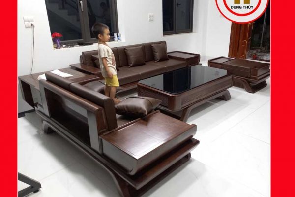 Bộ ghế sofa 2 văng thuyền cánh cong gỗ sồi Nga SG95