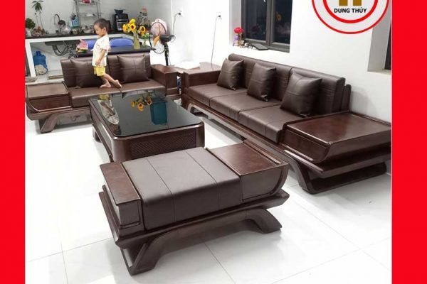 Bộ ghế sofa 2 văng thuyền cánh cong gỗ sồi Nga SG95