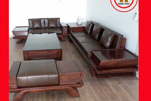 Bộ ghế sofa 2 văng thuyền cánh cong gỗ sồi Nga SG95