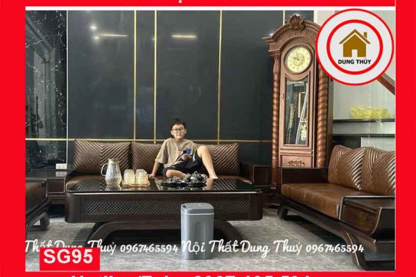 Bộ ghế sofa 2 văng thuyền cánh cong gỗ sồi Nga SG95