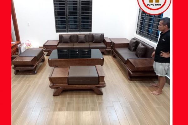 Bộ ghế sofa 2 văng thuyền cánh cong gỗ sồi Nga SG95