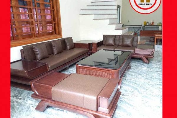 Bộ ghế sofa 2 văng thuyền cánh cong gỗ sồi Nga SG95