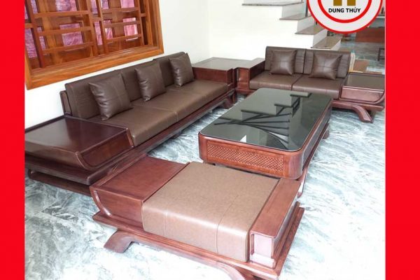 Bộ ghế sofa 2 văng thuyền cánh cong gỗ sồi Nga SG95