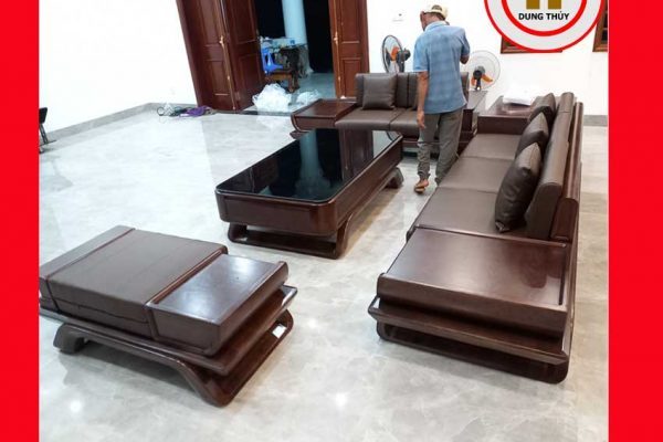 Bộ ghế sofa 2 văng thuyền cánh cong gỗ sồi Nga SG95