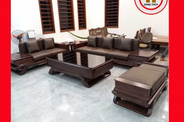 Bộ ghế sofa 2 văng thuyền cánh cong gỗ sồi Nga SG95