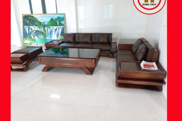 Bộ ghế sofa 2 văng thuyền cánh cong gỗ sồi Nga SG95