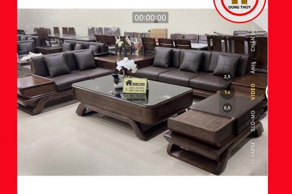 Bộ ghế sofa 2 văng thuyền cánh cong gỗ sồi Nga SG95