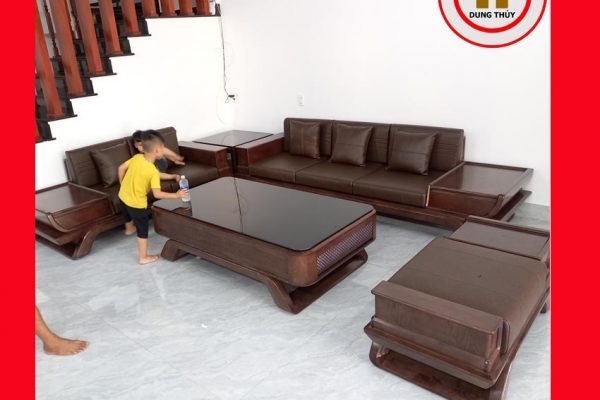 Bộ ghế sofa 2 văng thuyền cánh cong gỗ sồi Nga SG95
