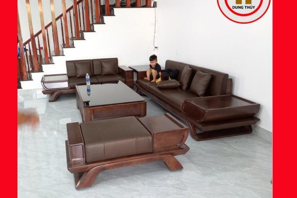 Bộ ghế sofa 2 văng thuyền cánh cong gỗ sồi Nga SG95